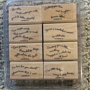 Stampin' Up! Curvy verses Stamp Set - Natural Wood, Black Text